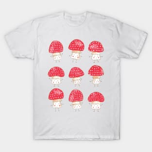 Happiest Little Mushrooms, Red T-Shirt